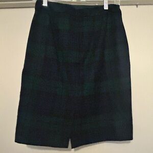 J. Crew Dark Plaid Pencil Skirt